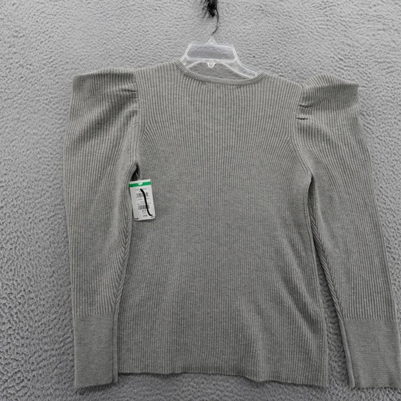 Joes Jeans Womens Heather Grey Ribbed Puff Sleeve Sweater Size Large NEW - Picture 4 of 12